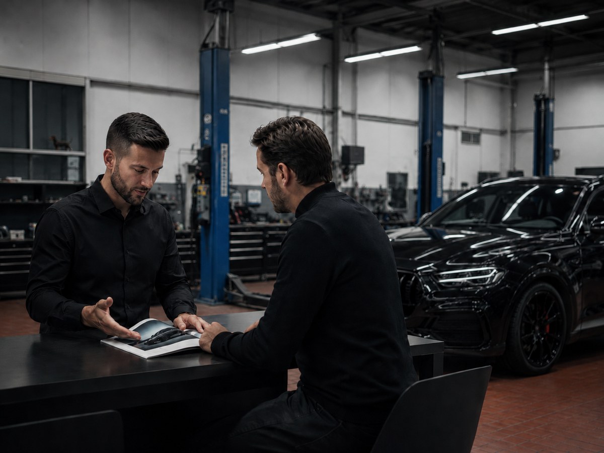 Technische Beratung zu Umbauten am Tisch in der Werkstatt